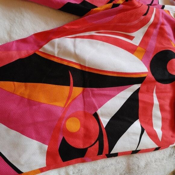 Evelyn Abstract Funky Fun NWOT Pants Size 8 Pink Retro White Black Zipper Side - Picture 11 of 12